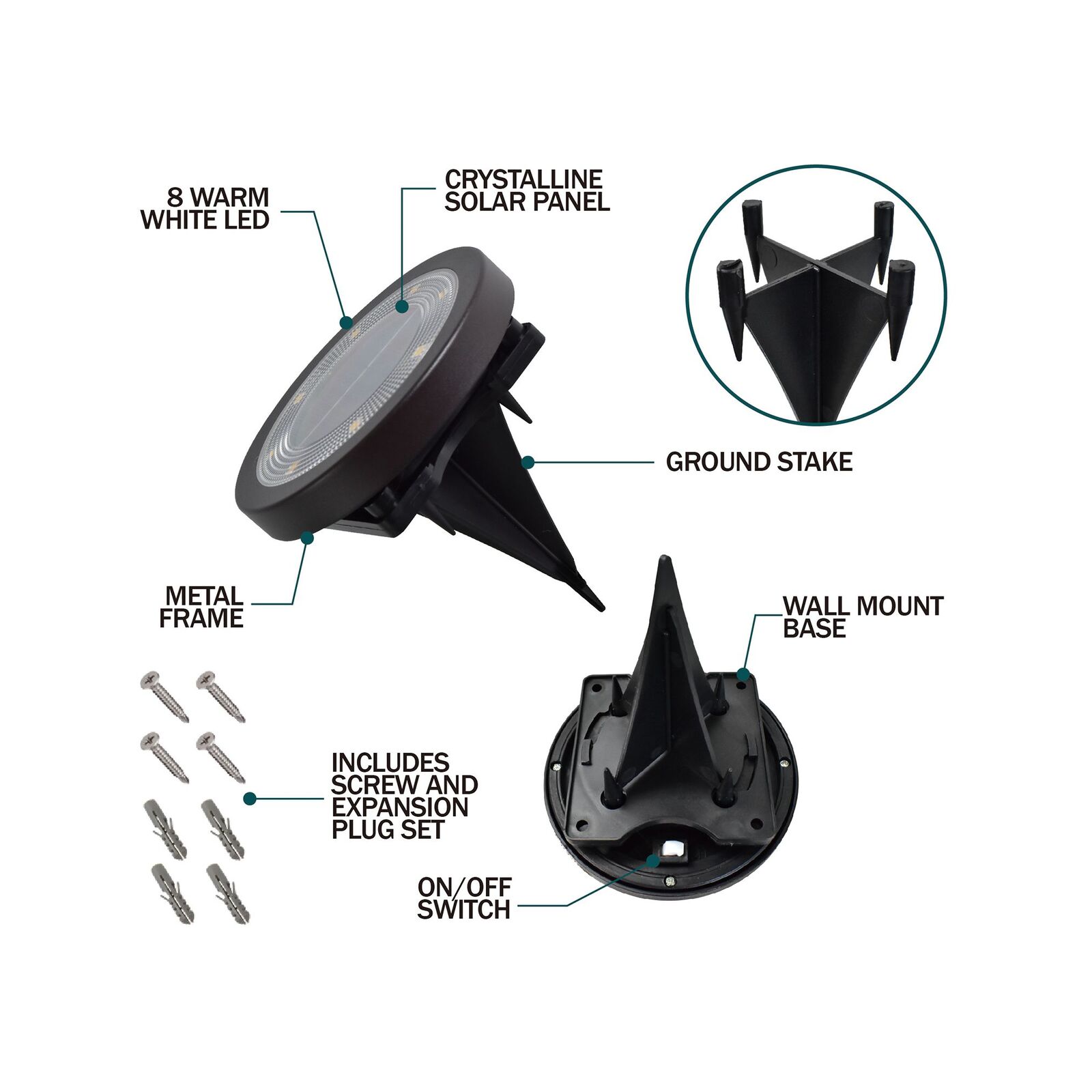 KQ-20007 Solar Deck Lamp